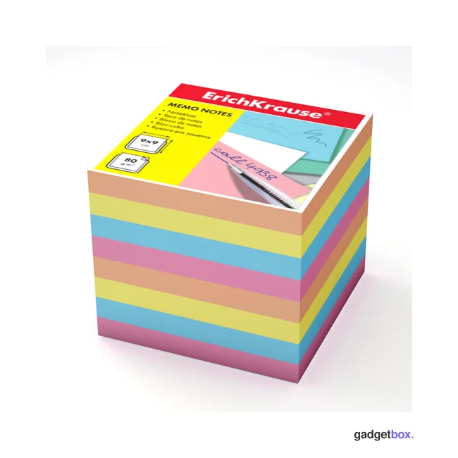 Бумага настольная ErichKrause®, 90x90x90 мм., 4 цвета