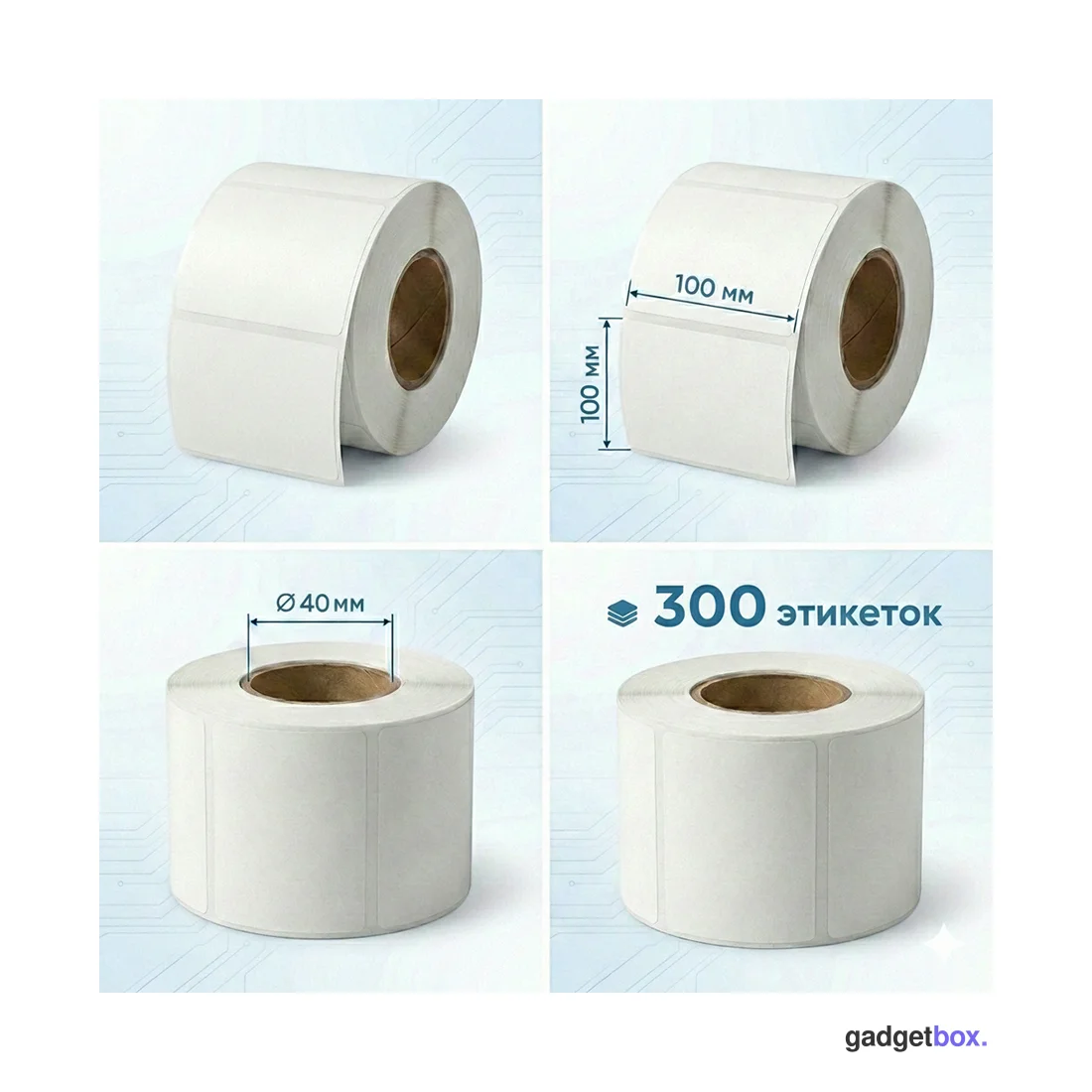 Термоэтикетки в рулоне Europrint EPLE-100.100.300.40 (2 рулона)