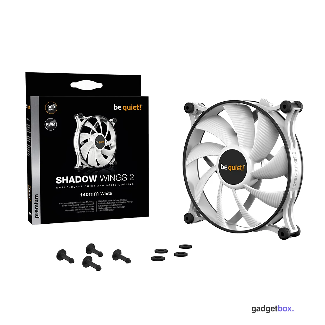 Вентилятор для компьютерного корпуса Bequiet! Shadow Wings 2 140mm PWM White
