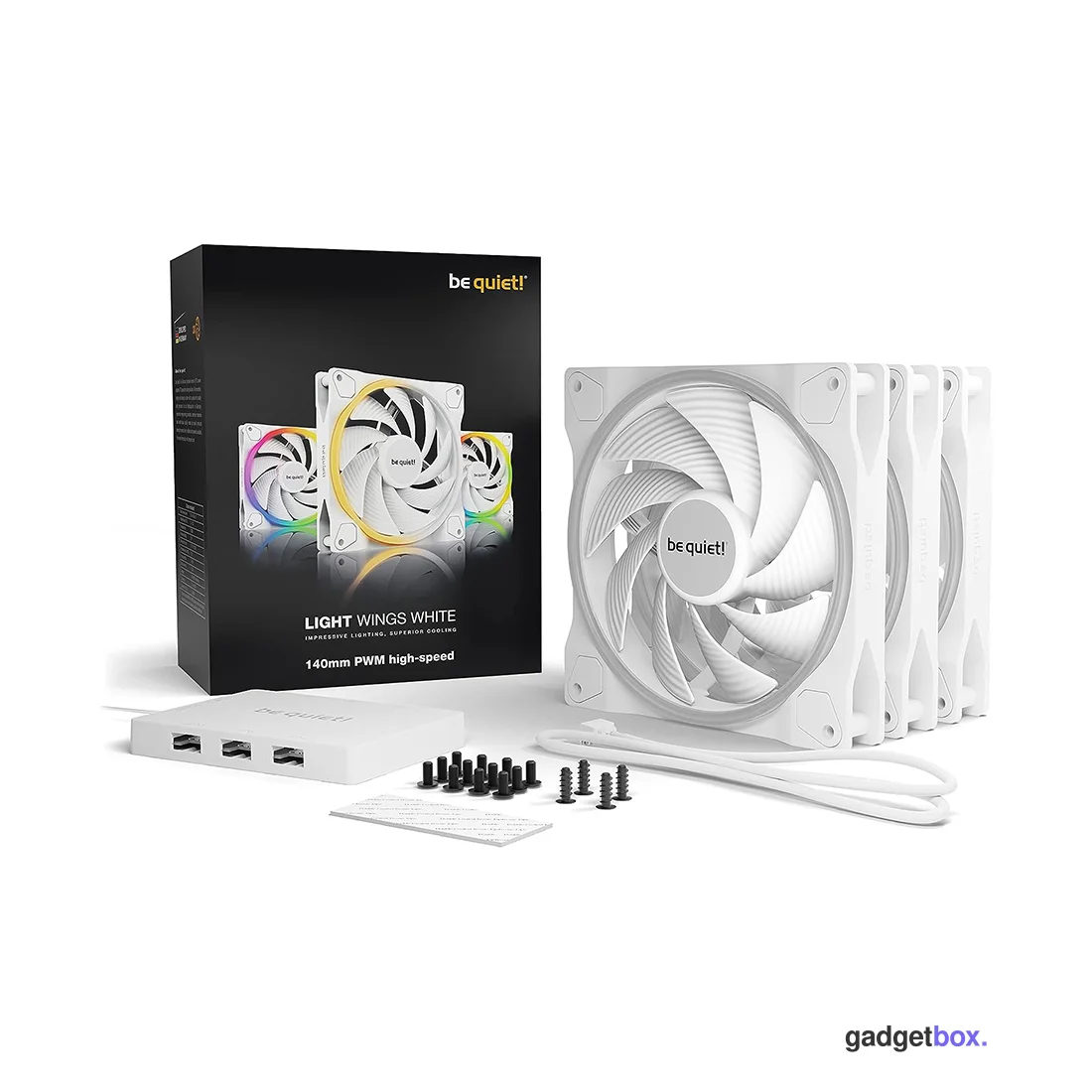 Вентилятор для компьютерного корпуса Bequiet! Light Wings 140mm PWM high-speed Triple-Pack White