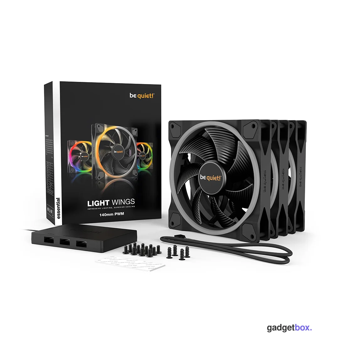 Вентилятор для компьютерного корпуса Bequiet! Light Wings 140mm PWM ARGB Triple Pack