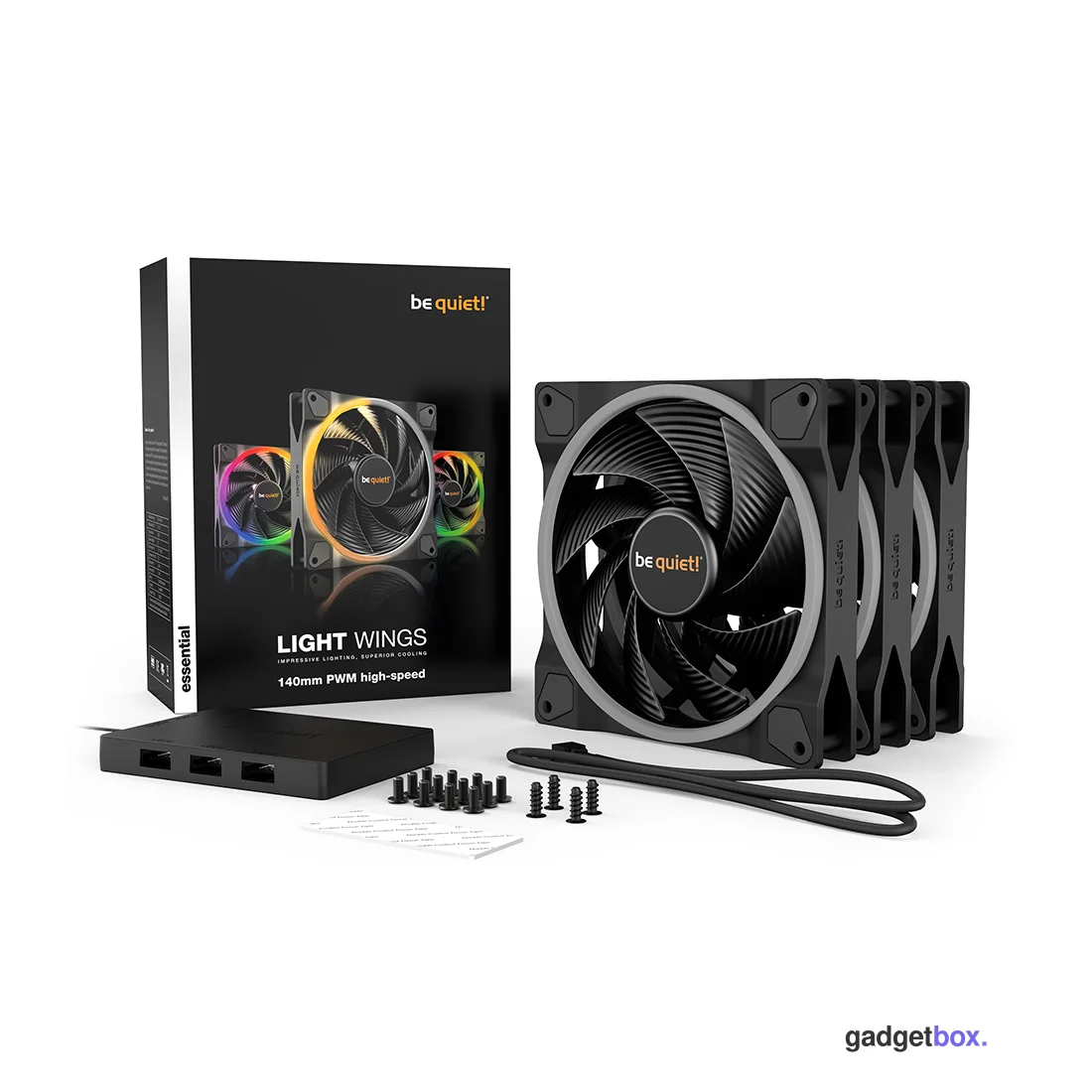 Вентилятор для компьютерного корпуса Bequiet! Light Wings 140mm PWM high-speed ARGB Triple-Pack