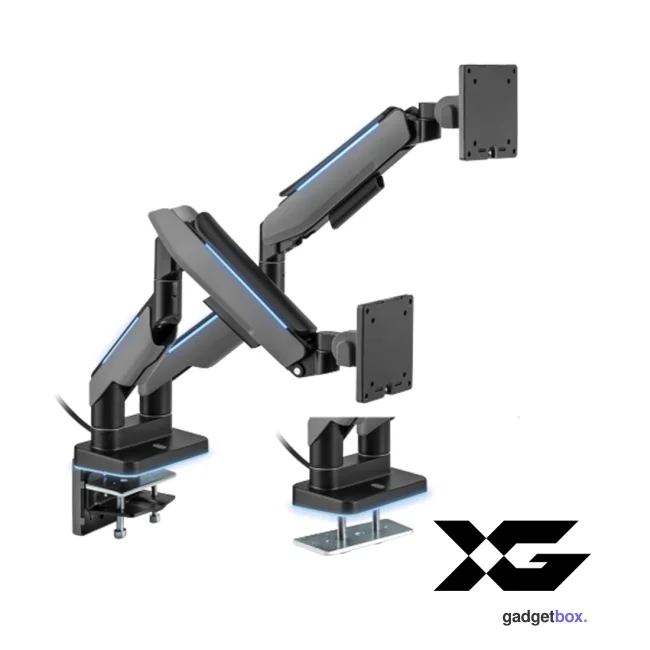 Настольный кронштейн с газлифтом XG MGG-1735D grey для 2-х мониторов (17"-35") Серый