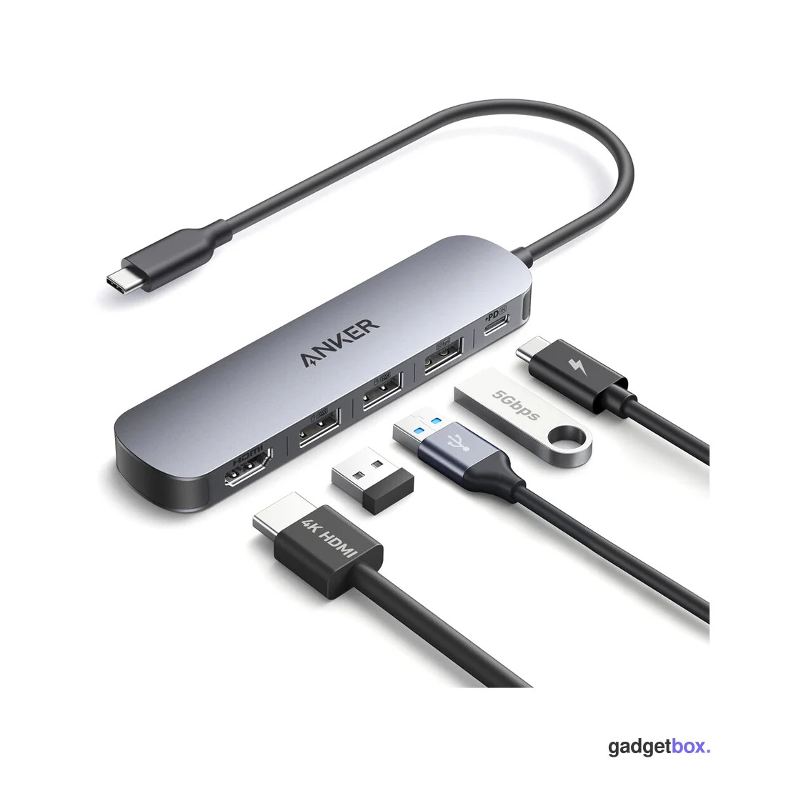 Концентратор Anker USB-C (5-in-1, 4K HDMI) (A8357HA0) Серый