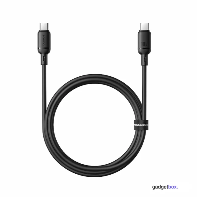 Интерфейсный кабель Baseus Silky Type-C to Type-C 100W 2m Black (P10377704113-01)