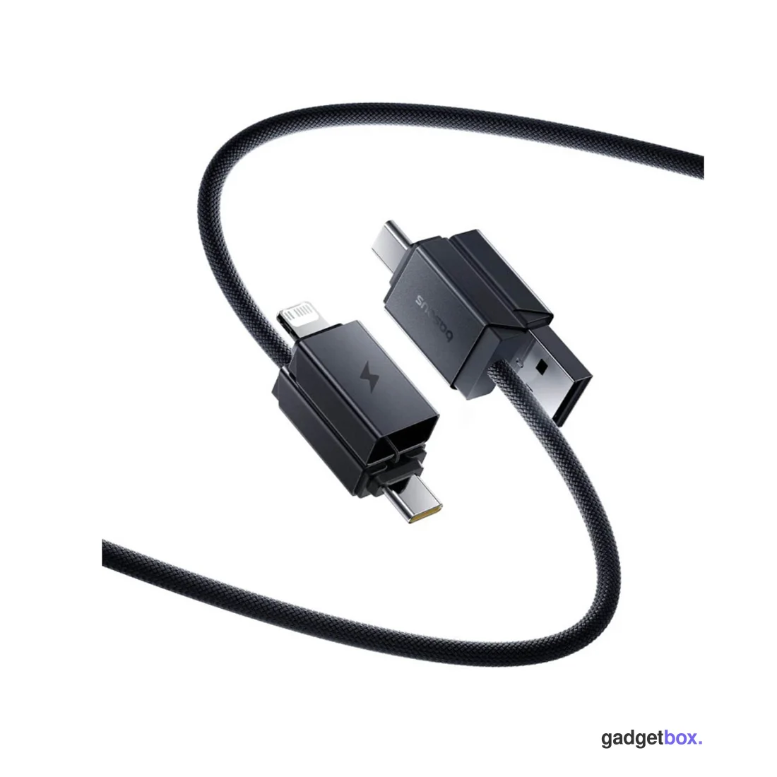 Интерфейсный кабель Baseus Versatile U+C to C+L 60W 1m White (P10383000211-00)