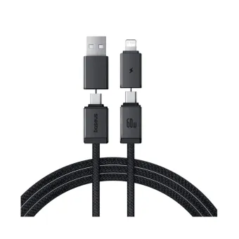 Интерфейсный кабель Baseus Versatile U+C to C+L 60W 1m White (P10383000211-00)