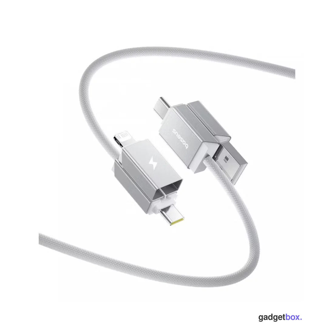 Интерфейсный кабель Baseus Versatile U+C to C+L 60W 2m White (P10383000211-01)