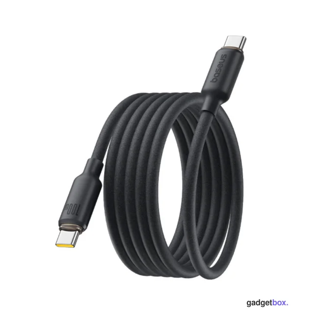 Интерфейсный кабель Baseus Foamed Silicone Pro Magnetic USB-C to USB-C 100W Black 1m (E0426D00)