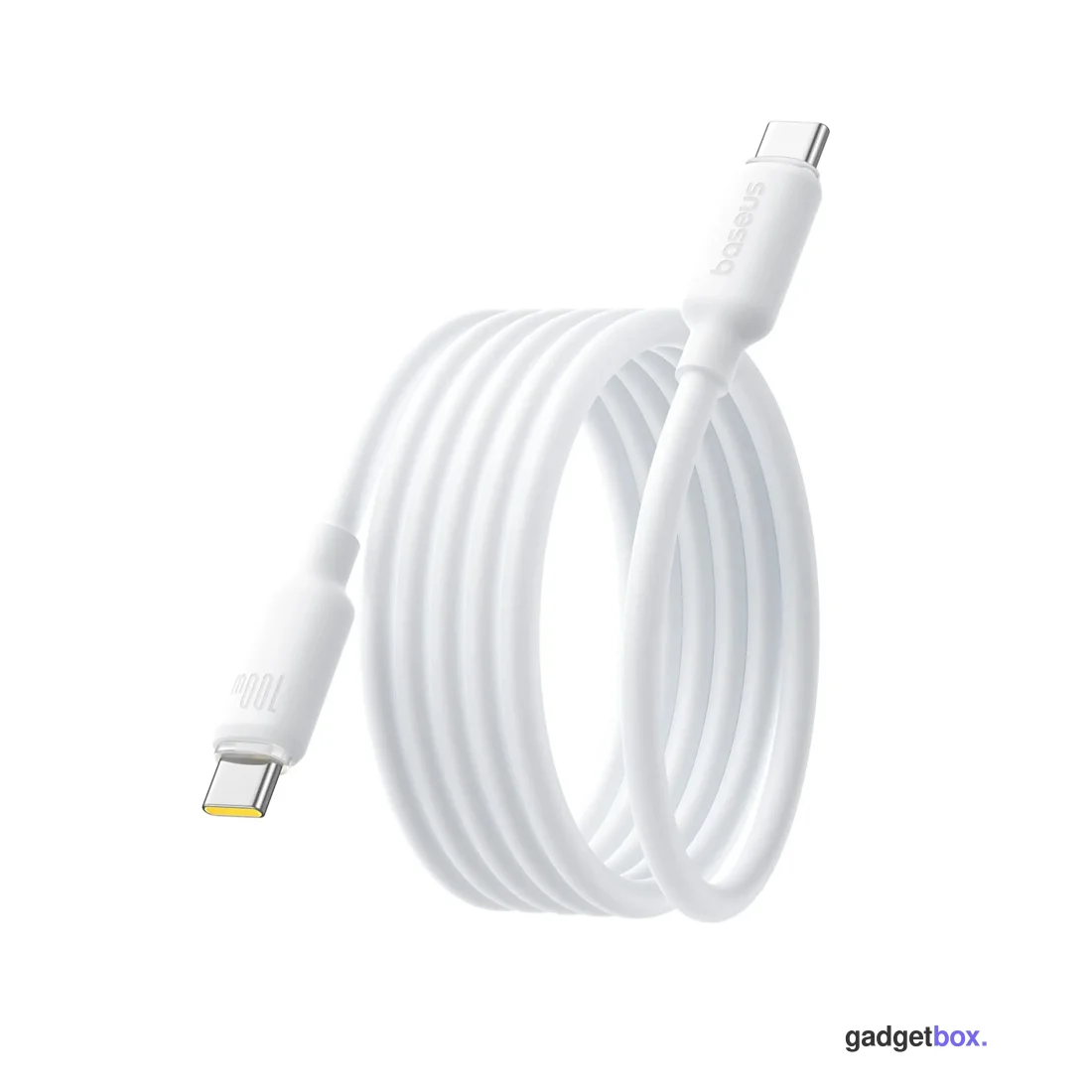 Интерфейсный кабель Baseus Foamed Silicone Pro Magnetic USB-C to USB-C 100W White 1m (E0426D01)