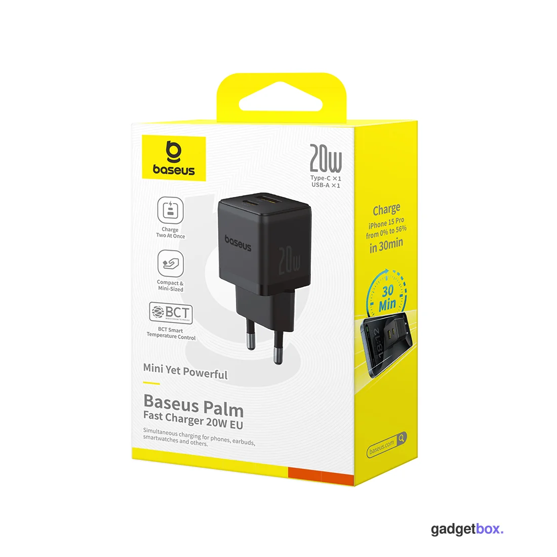 Адаптер питания Baseus Palm C+U 20W Black (P10111608113-00)