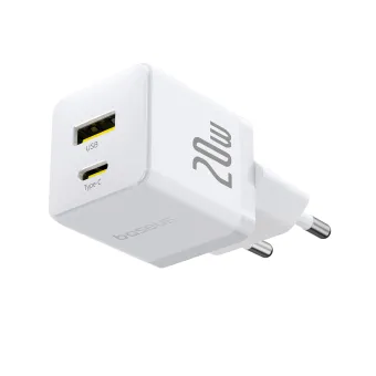 Адаптер питания Baseus Palm C+U 20W EU White ( в комлпекте кабель Type-c) (P10111608213-01)