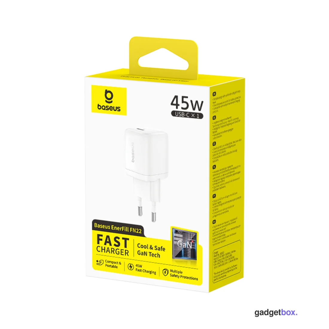 Адаптер питания Baseus FN22 1C 45W EU Moon White (E0123301)