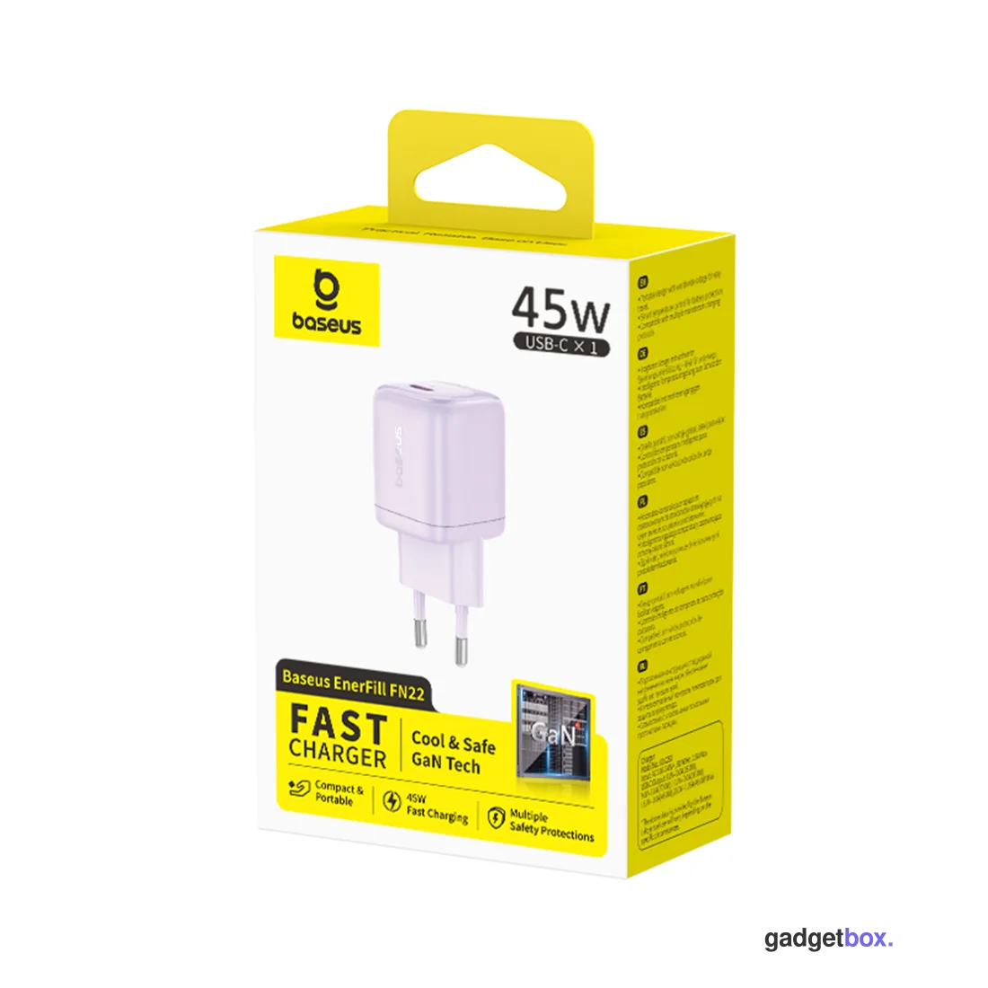 Адаптер питания Baseus FN22 1C 45W EU Nebula Purple (E0123303)
