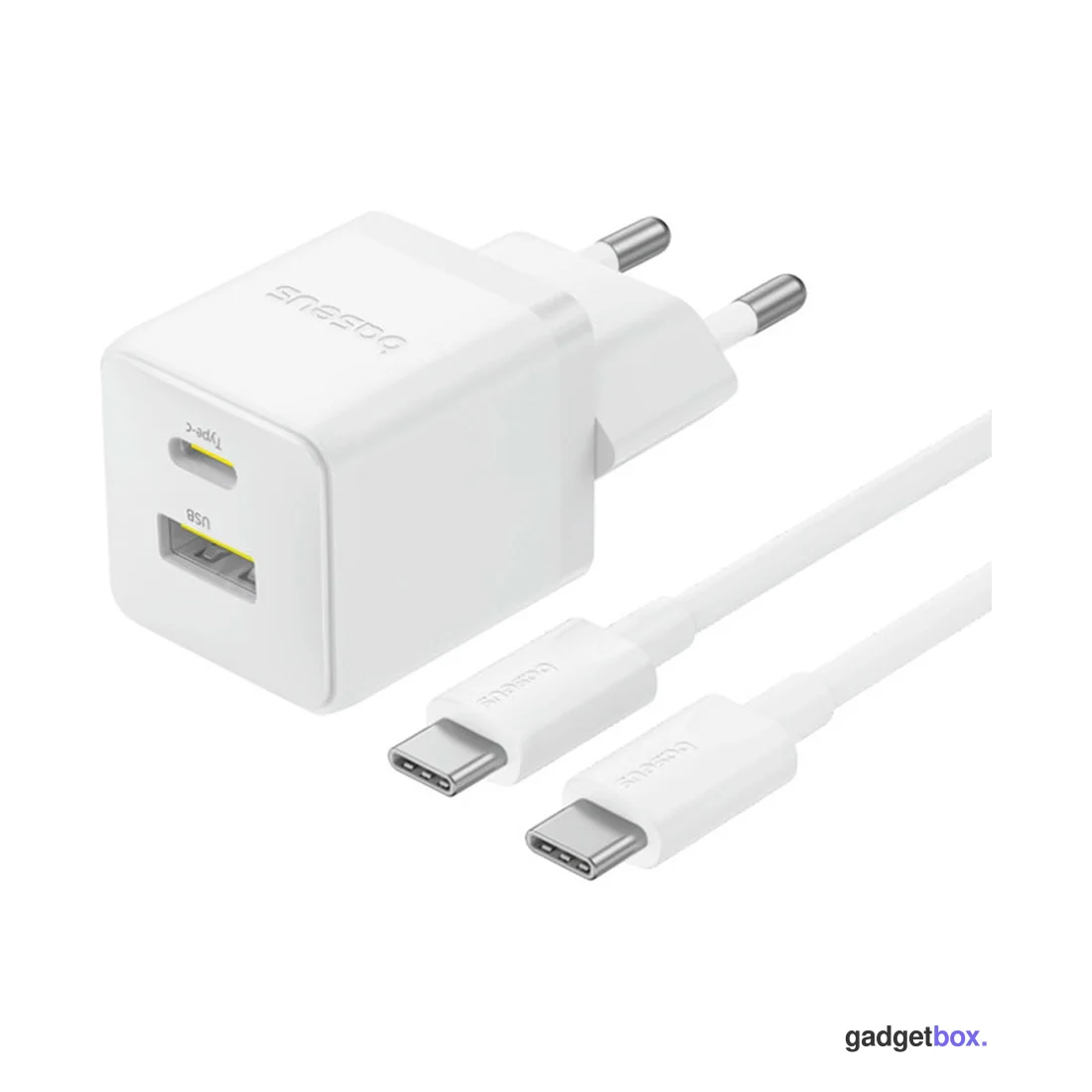 Адаптер питания Baseus Palm C+U 30W White( в комлпекте кабель Type-c) (P1011160A213-01)