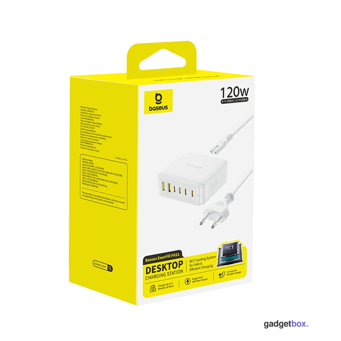 Адаптер питания Baseus EnerFill FH21 Desktop Charging Station 4C+2U 120W EU Moon White