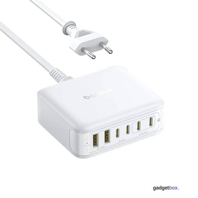 Адаптер питания Baseus EnerFill FH21 Desktop Charging Station 4C+2U 120W EU Moon White