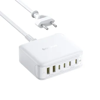 Адаптер питания Baseus EnerFill FH21 Desktop Charging Station 4C+2U 120W EU Moon White