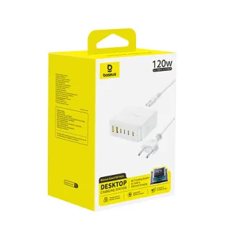 Адаптер питания Baseus EnerFill FH21 Desktop Charging Station 4C+2U 120W EU Moon White