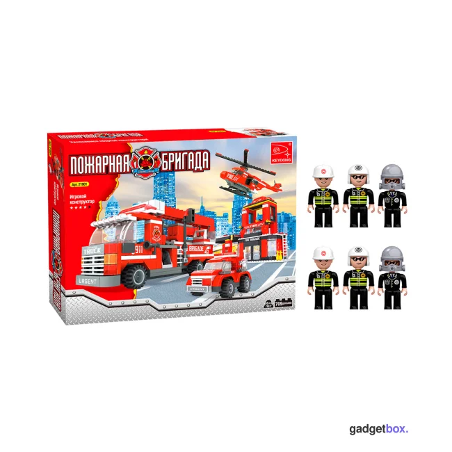 Игровой конструктор Keyixing 21901 ПОЖАРНАЯ БРИГАДА (709 деталей в наборе)