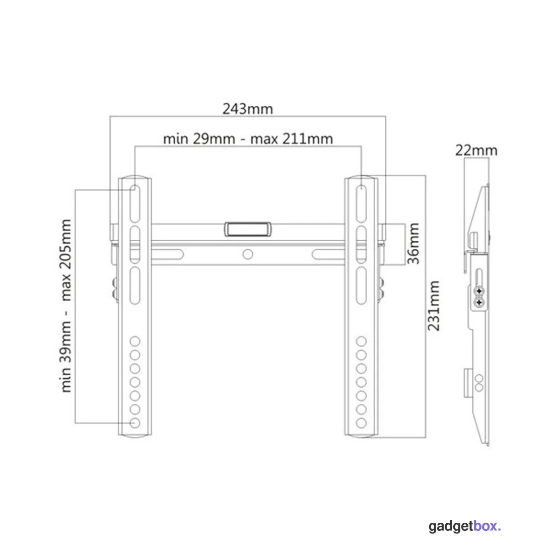 Кронштейн Brateck LP43-22 для ТВ и мониторов, 23"-42"