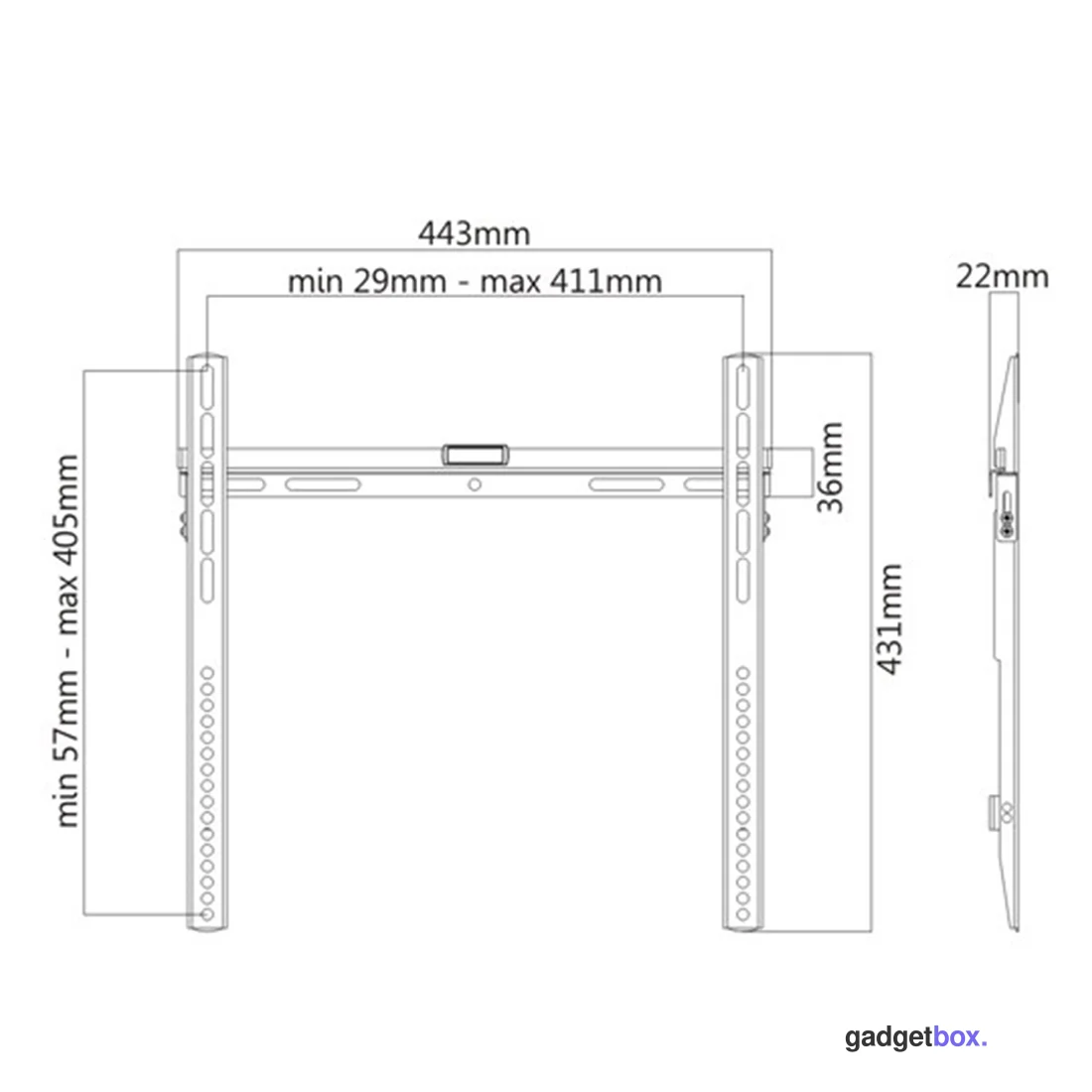 Кронштейн Brateck LP43-44 для ТВ и мониторов, 32"-55"
