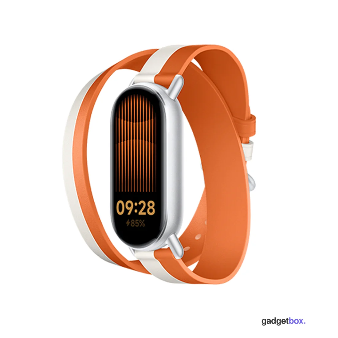 Сменный кожаный браслет Xiaomi Dual-tone Leather Strap White and Orange