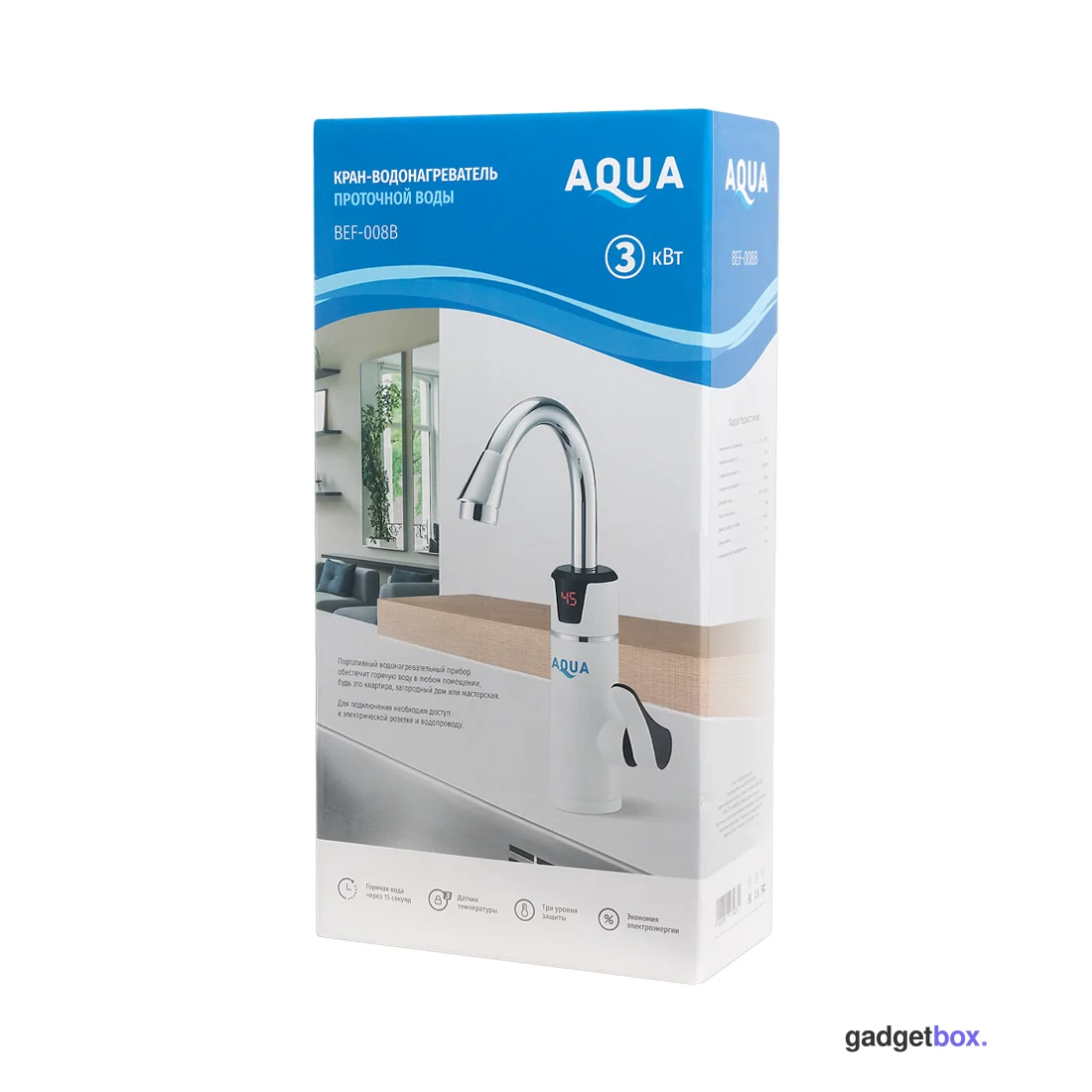 Кран водонагреватель проточной воды AQUA BEF-008B