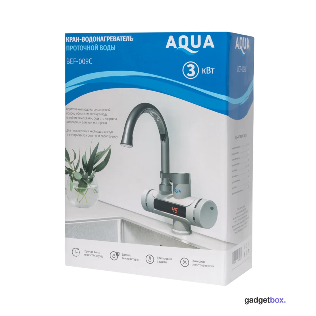 Кран водонагреватель проточной воды AQUA BEF-009C