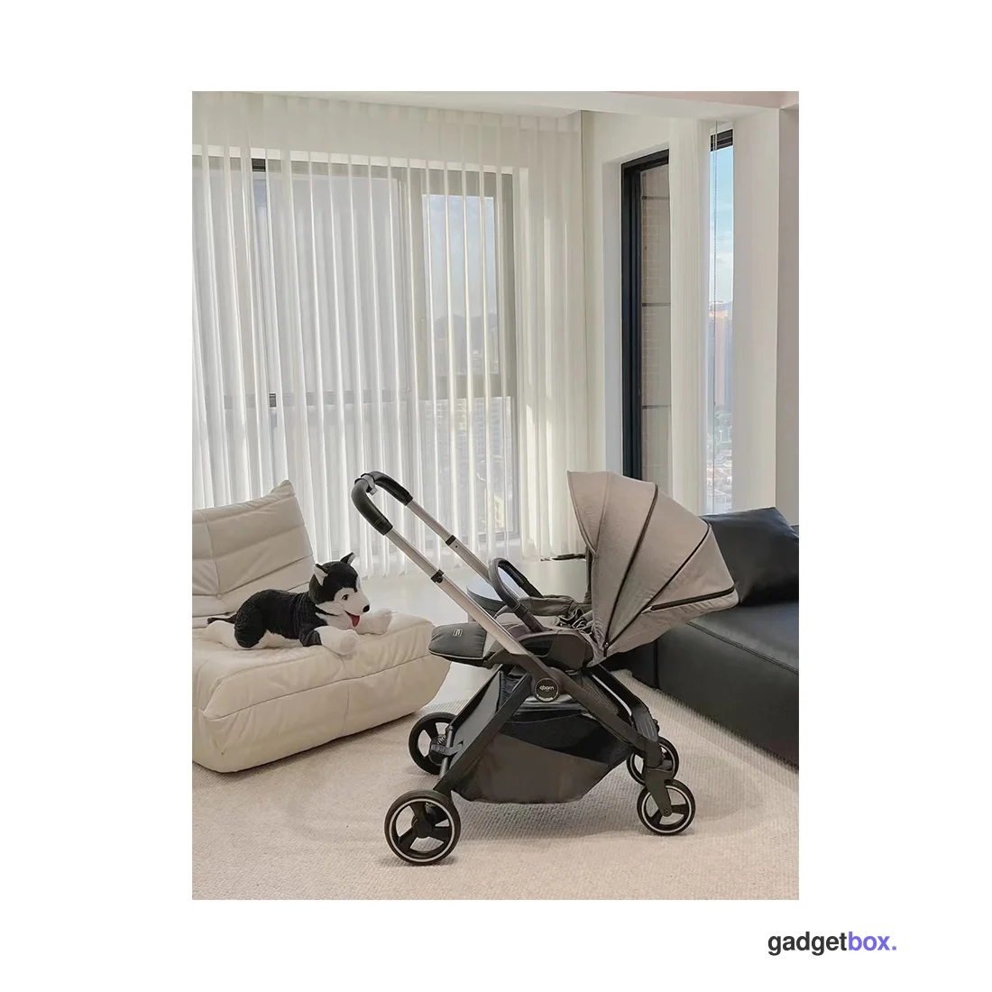 Детская коляска Qborn Kunpeng Two-way lightweight high landscape stroller Technology gray