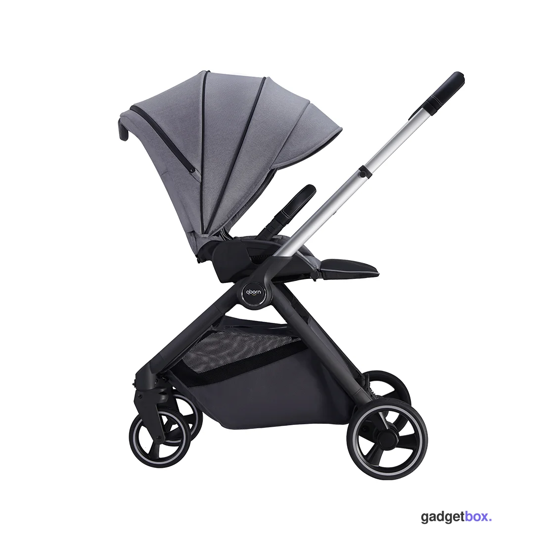 Детская коляска Qborn Kunpeng Two-way lightweight high landscape stroller Technology gray