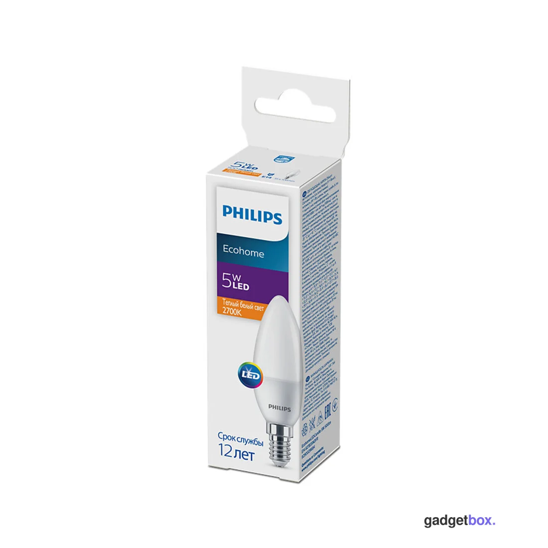 Лампа Philips Ecohome LED Candle 5W 500lm E14 827B35NDFR