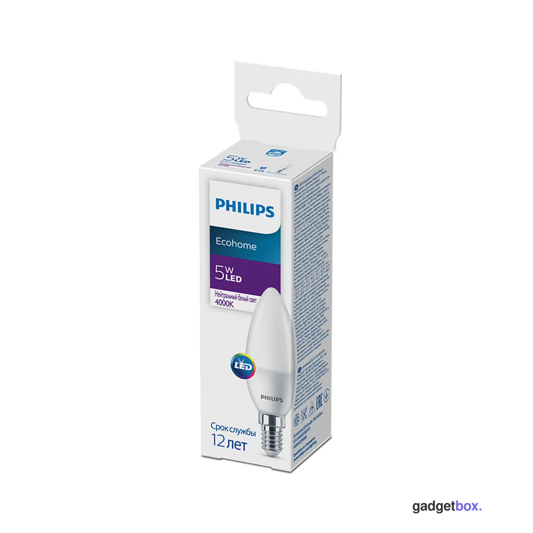 Лампа Philips Ecohome LED Candle 5W 500lm E14 840B35NDFR