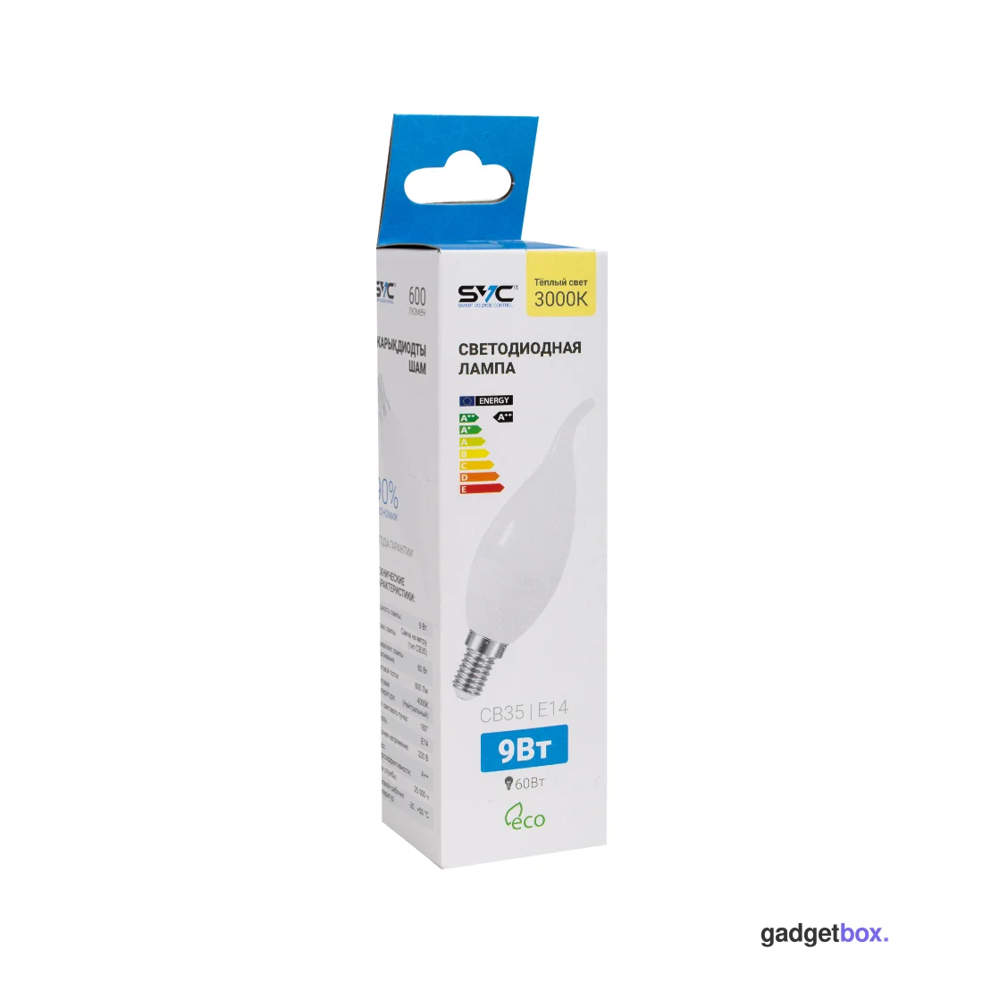 Лампа светодиодная SVC LED CB35-9W-E14-3000K Свеча на ветру Тёплый