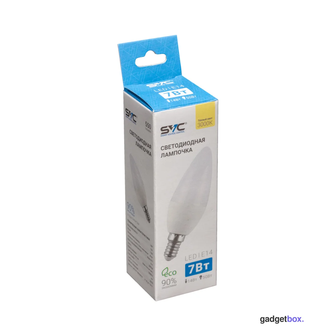 Эл. лампа светодиодная SVC LED C35-7W-E14-3000K, Тёплый