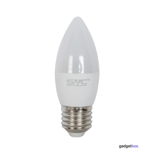 Лампа светодиодная SVC LED C35-7W-E27-3000K Свеча Тёплый