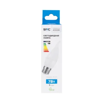 Лампа светодиодная SVC LED CB35-7W-E27-4000K Свеча на ветру Нейтральный