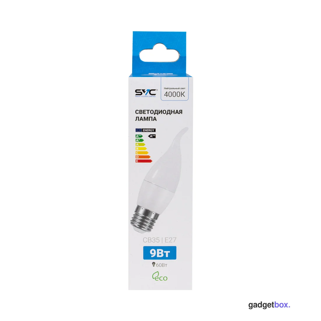 Лампа светодиодная SVC LED CB35-9W-E27-4000K Свеча на ветру Нейтральный