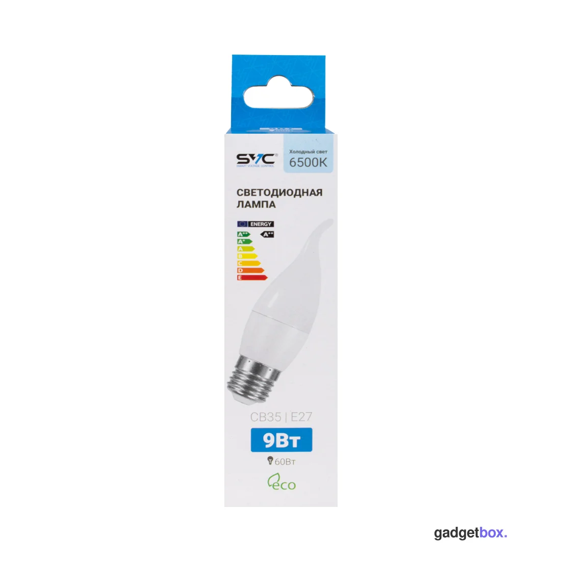 Лампа светодиодная SVC LED CB35-9W-E27-6500K Свеча на ветру Холодный