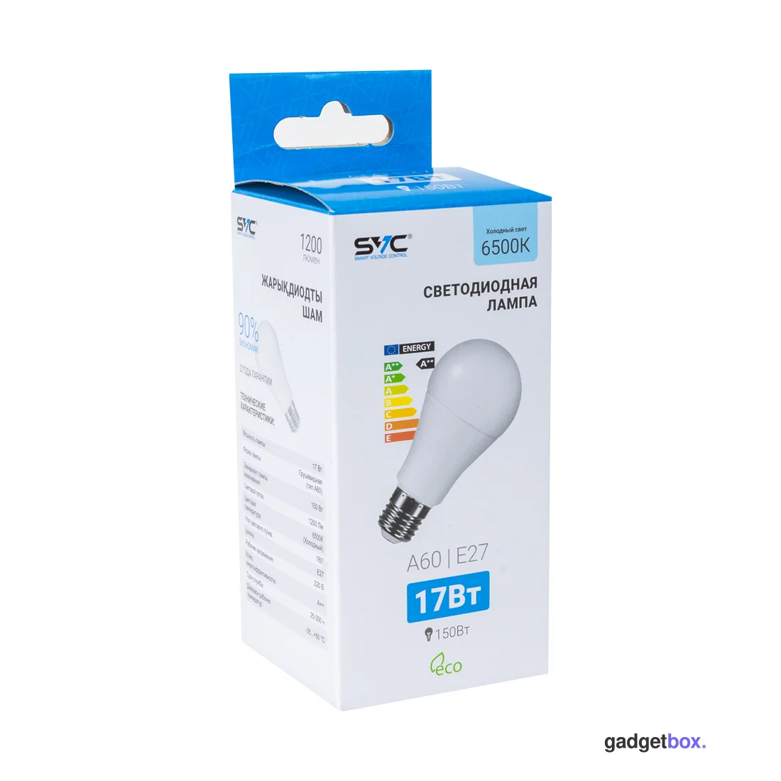 Лампа светодиодная SVC LED A60-17W-E27-6500K Холодный