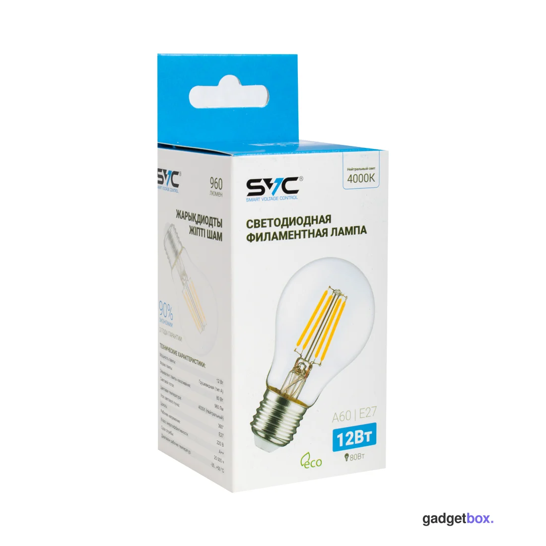 Лампа светодиодная SVC LED A60-F-12W-E27-4000K Нейтральный Серия 360°