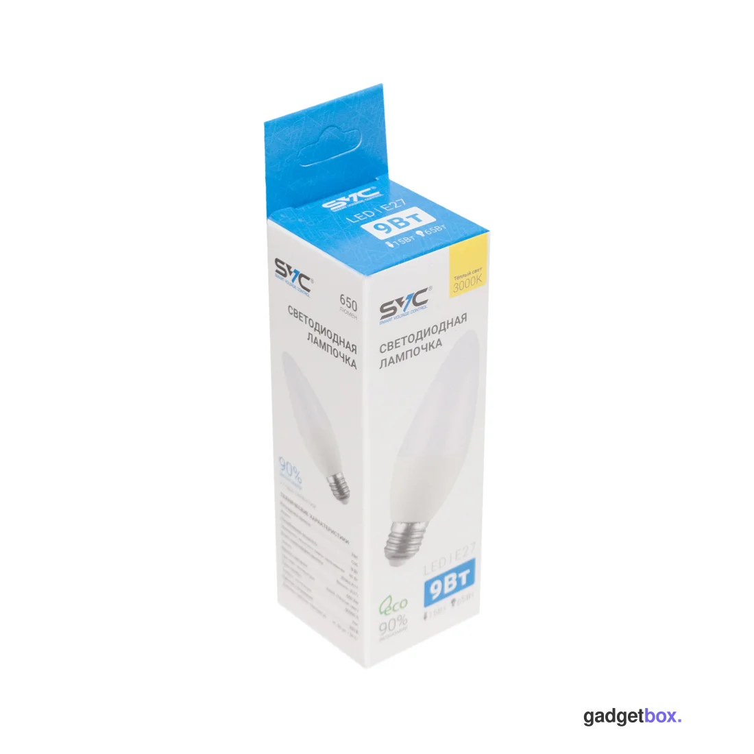 Эл. лампа светодиодная SVC LED C35-9W-E27-3000K, Тёплый