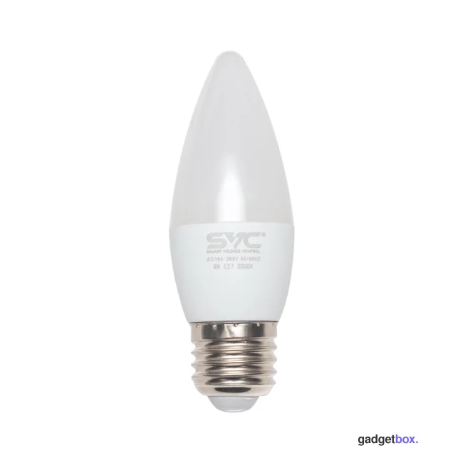 Эл. лампа светодиодная SVC LED C35-9W-E27-3000K, Тёплый