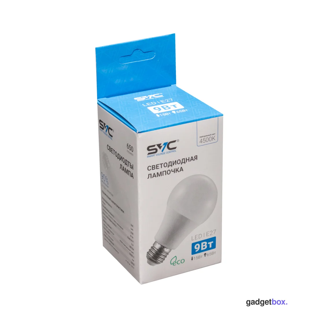 Эл. лампа светодиодная SVC LED G45-9W-E27-4500K, Нейтральный