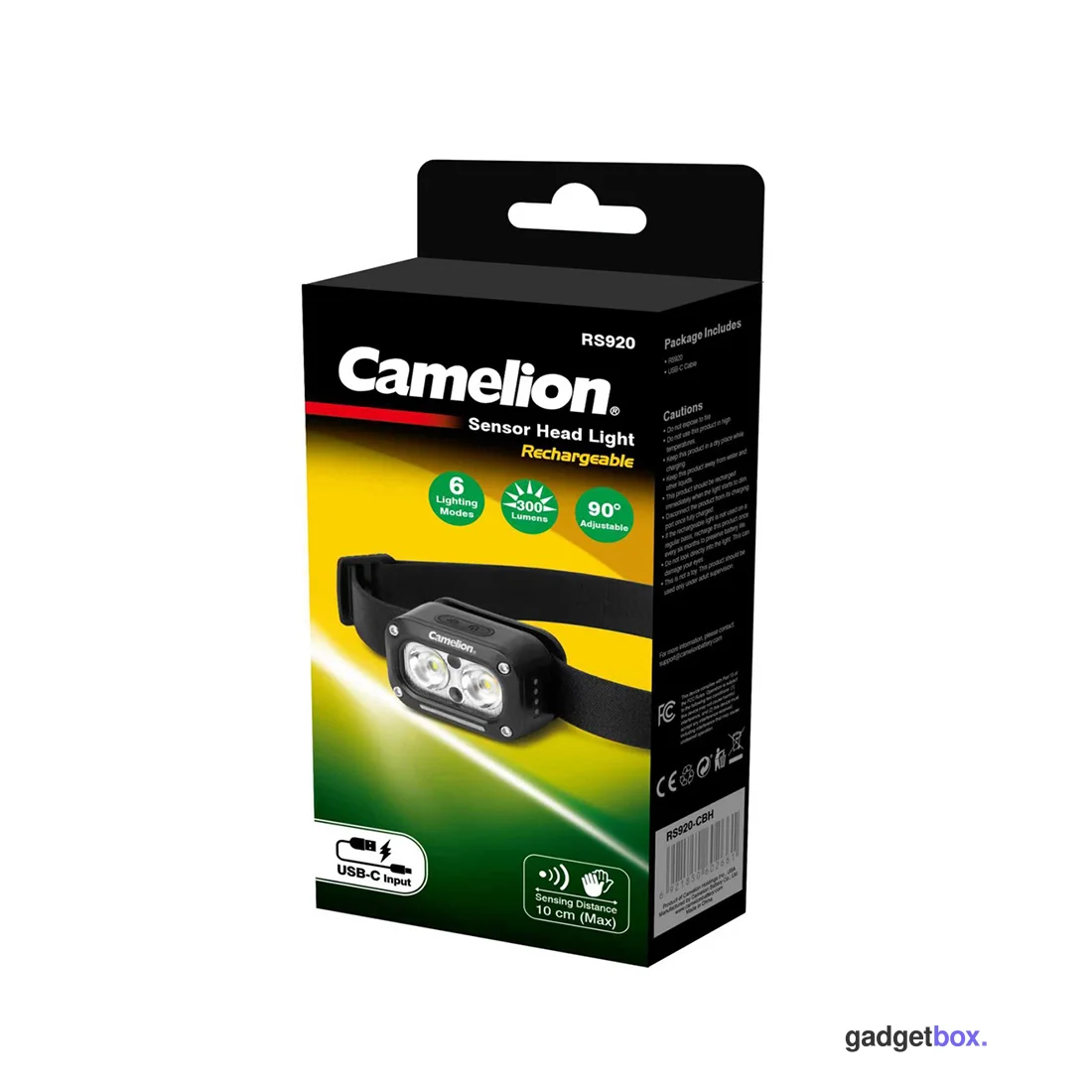 Перезаряжаемый налобный фонарь Camelion RS920-CBH