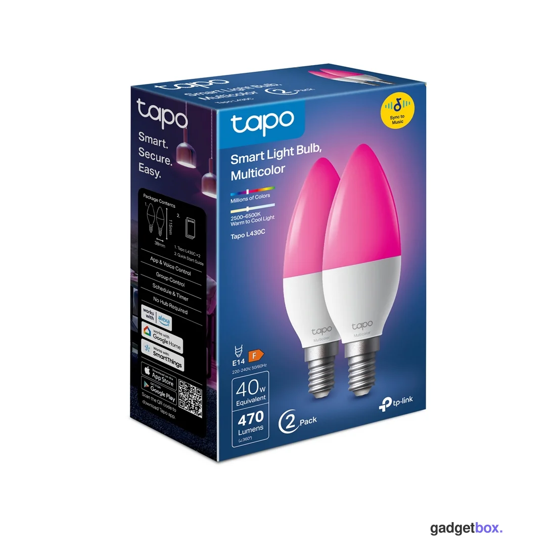 Умная многоцветная Wi‑Fi лампа Tp-Link Tapo L430C(2-pack)