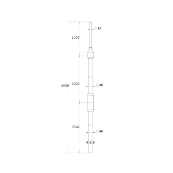 Молниеприемная мачта 6 м DKC NL6000 Нержавеющая сталь V2A (AISI304)