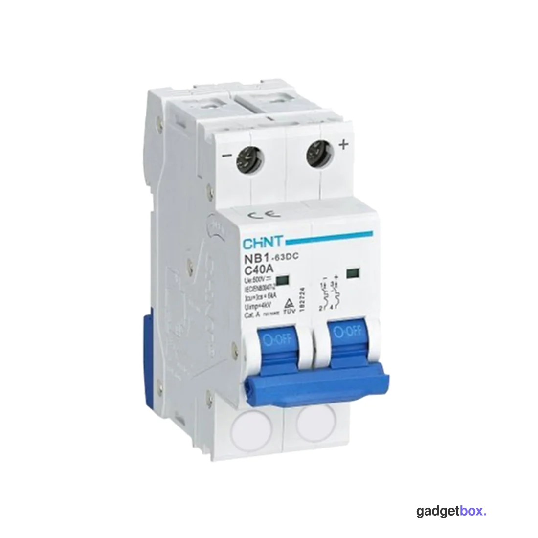 Автоматический выключатель CHINT NB1-63DC 2P C2A DC500В 6kA
