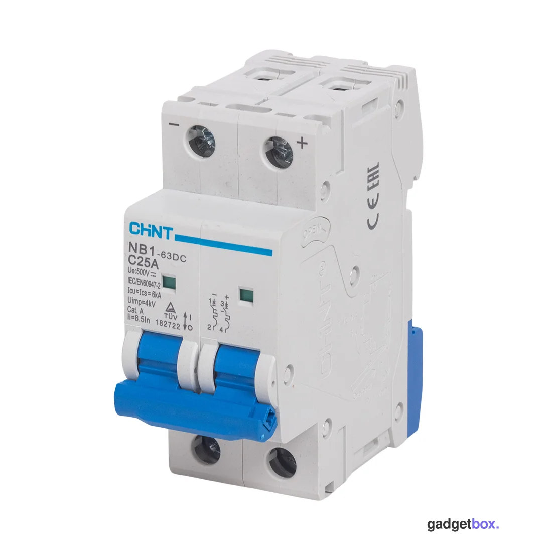 Автоматический выключатель CHINT NB1-63DC 2P 25A DC500B 6kA