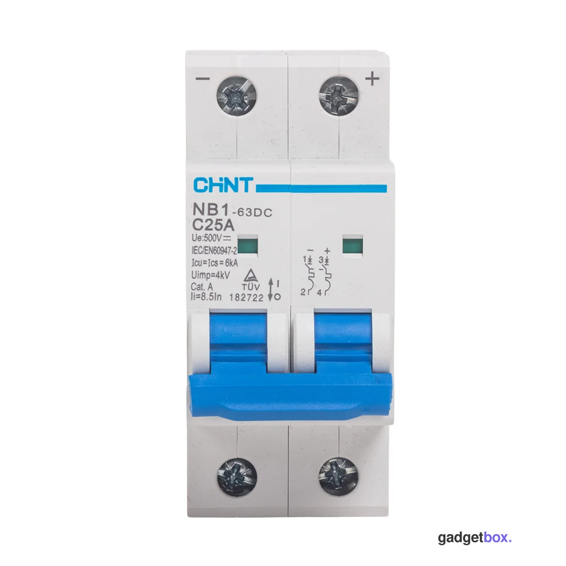 Автоматический выключатель CHINT NB1-63DC 2P 25A DC500B 6kA